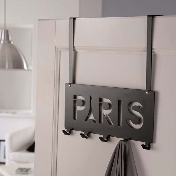 Gancio per porta in metallo nero 30 cm Paris - Compactor