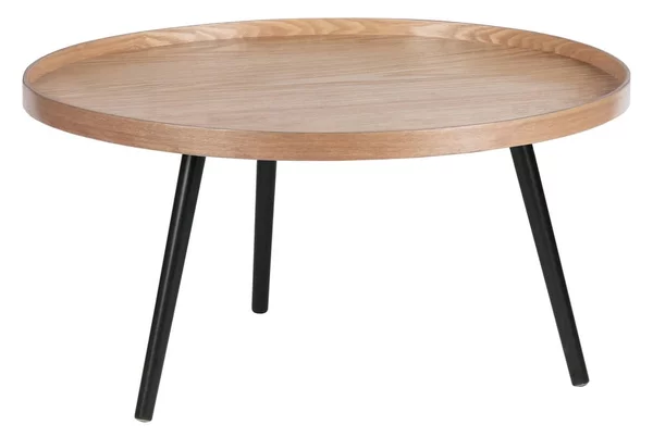 Tavolino beige e nero , ø 78 cm Mesa - WOOOD