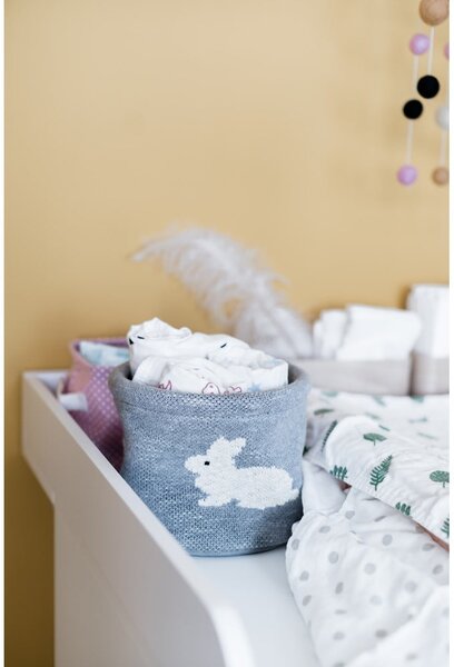 Organizer in cotone grigio Bunny, ø 16 cm - Kindsgut