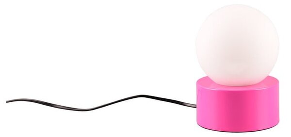 Lampada da tavolo rosa con paralume in vetro (altezza 17 cm) Countess - Reality