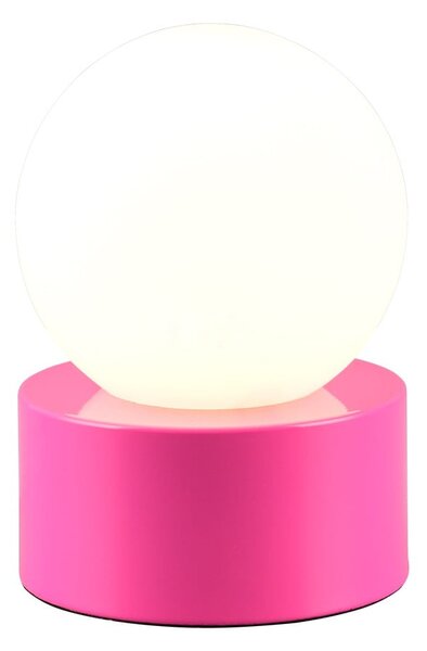 Lampada da tavolo rosa con paralume in vetro (altezza 17 cm) Countess - Reality