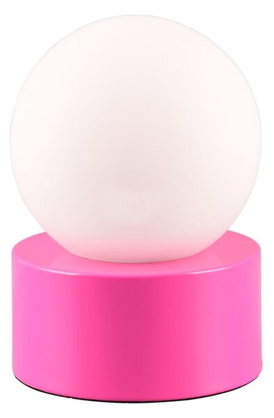 Lampada da tavolo rosa con paralume in vetro (altezza 17 cm) Countess - Reality