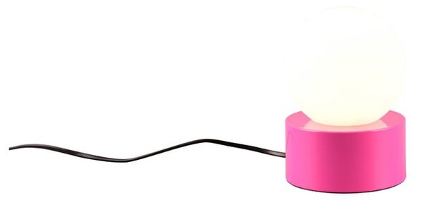 Lampada da tavolo rosa con paralume in vetro (altezza 17 cm) Countess - Reality