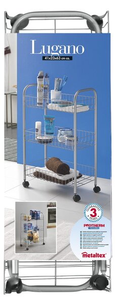 Supporto mobile con 3 ripiani Lugano - Metaltex