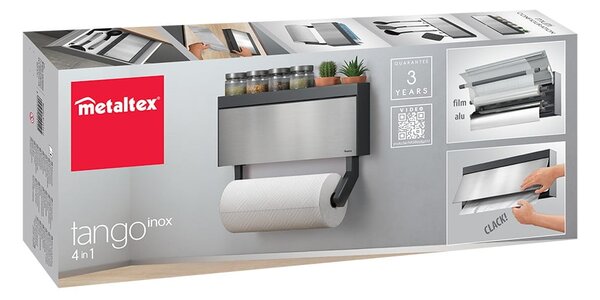 Porta rotolo e pellicole da appendere per cucina Tango Inox - Metaltex
