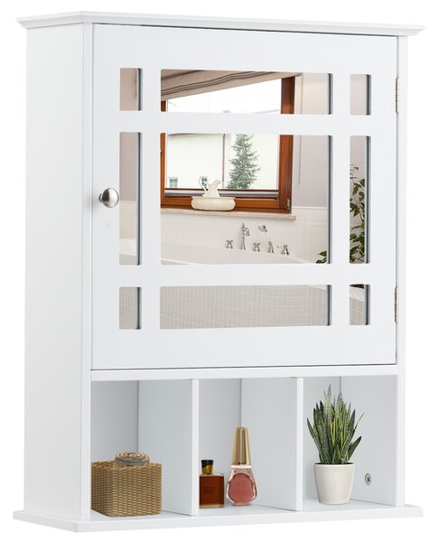 Costway Armadio di stoccaggio a parete per bagno, Organizzatore per armadio a specchio
