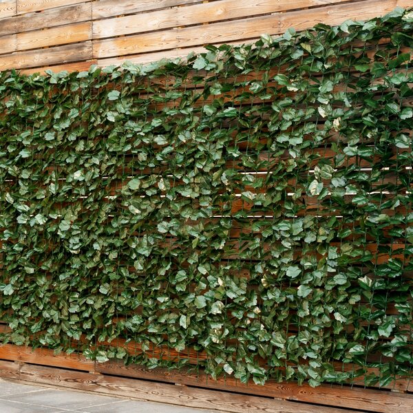 Costway Siepe artificiale in arte topiaria, Siepe con foglie di edera per interno ed esterno, 150 x 300 cm