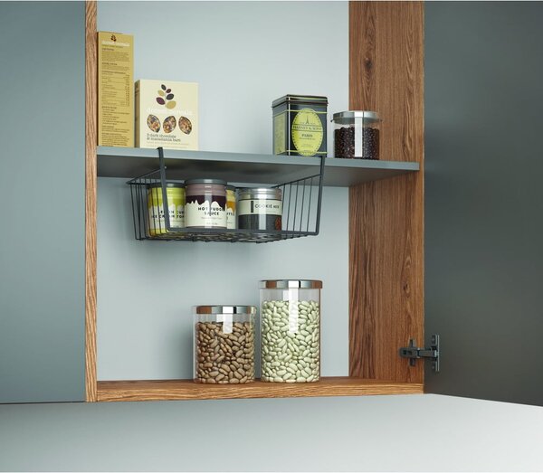 Cestino da cucina sospeso nero, lunghezza 30 cm - Metaltex