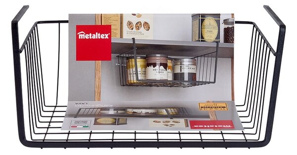 Cestino da cucina sospeso nero, lunghezza 30 cm - Metaltex