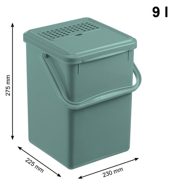 Contenitore per rifiuti verde compostabile da 8 l - Rotho