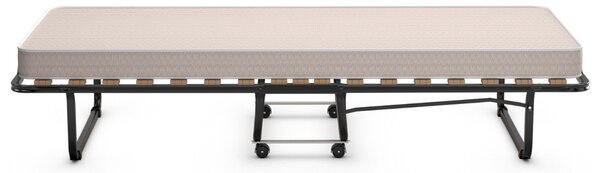 Costway Letto brandina con materasso in memory foam struttura resistente 4 ruote girevoli, Lettino pieghevole per casa Beige
