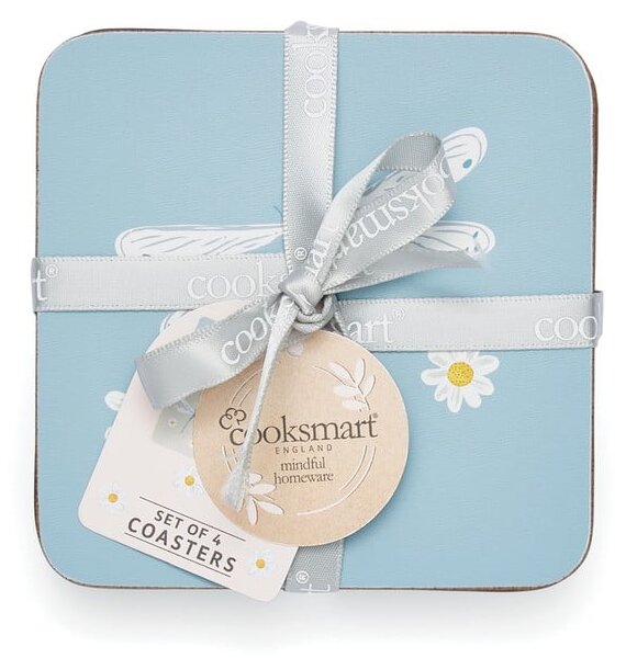 Sottobicchieri in sughero grigio-azzurro in set di 4 pezzi English Meadow - Cooksmart ®