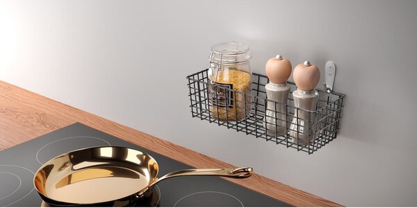 Cestino da cucina a parete nero Lava Koala - Metaltex