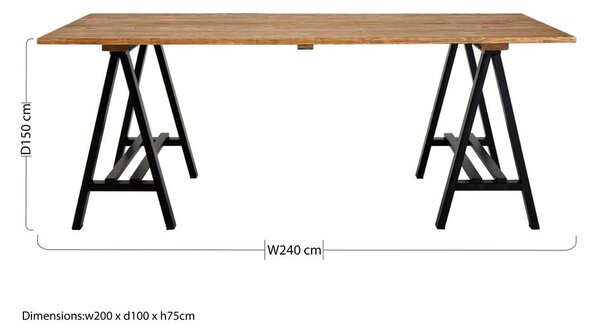 Tavolo da pranzo in legno di pino 100x200 cm Hampstead - Premier Housewares
