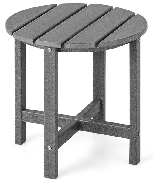 Costway Tavolino rotondo da esterno per patio portico, Tavolo adirondack in HDPE resistente alle intemperie Grigio