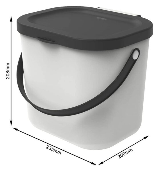 Contenitore per rifiuti compostabili bianco da 6 L Albula - Rotho