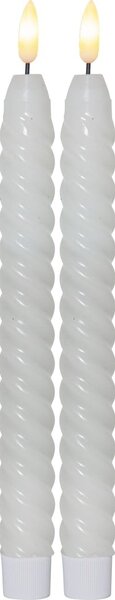 Set di 2 candele LED di cera bianca, altezza 25 cm Flamme Swirl Antique - Star Trading