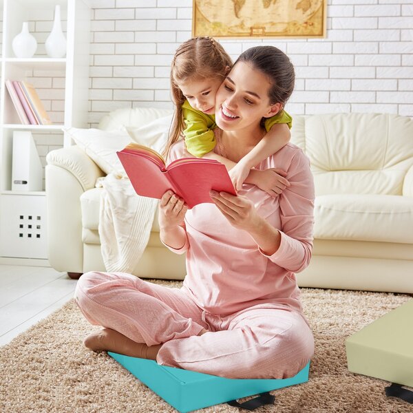Costway Cuscinetti per bambini con 6 colori forma quadrata maniglia ergonomica, Cuscini impermeabili Colori Morandi