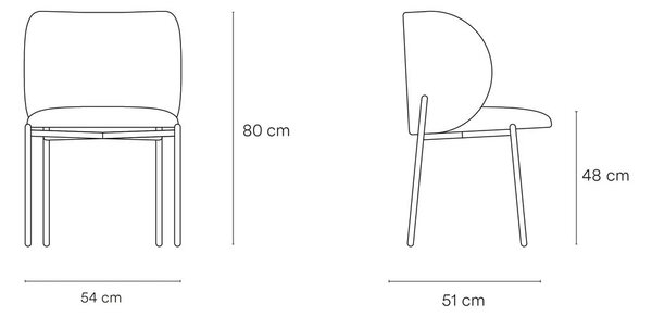 Set di sedie da pranzo nera in imbottito 2 pz Mogi – Teulat