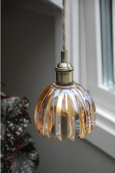 Lampadario color ambra in metallo con paralume in vetro ø 13 cm Gota – Markslöjd
