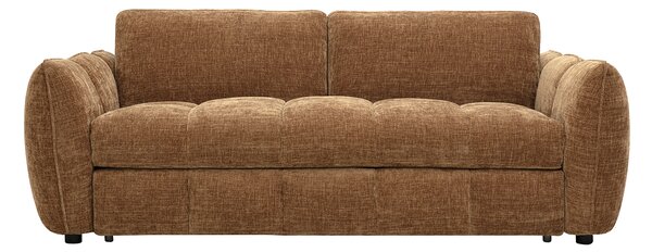Divano letto design 3 posti in tessuto effetto velluto testurizzato terra bruciata WONDER