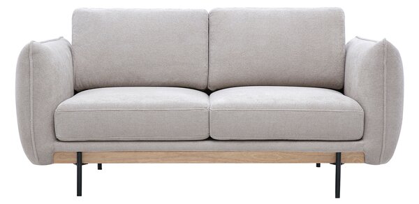 Divano design 2 posti in tessuto chenille beige e metallo nero TODD