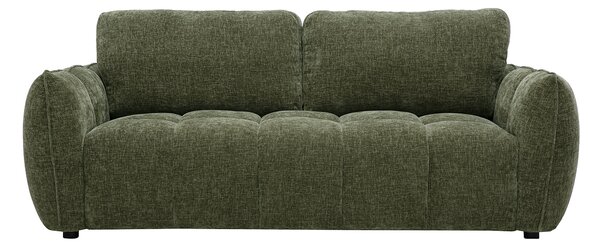 Divano design a 3 posti in tessuto effetto velluto testurizzato verde kaki WONDER