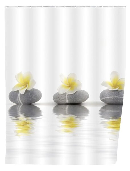 Tenda da doccia Meditazione 180 x 200 cm Stones with Flower - Wenko