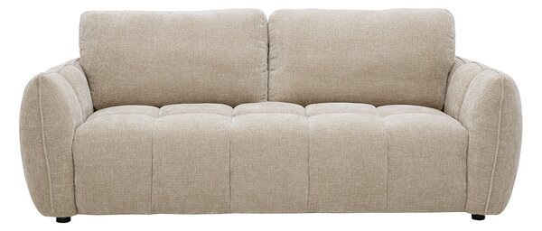 Divano design a 3 posti in tessuto effetto velluto testurizzato tortora WONDER