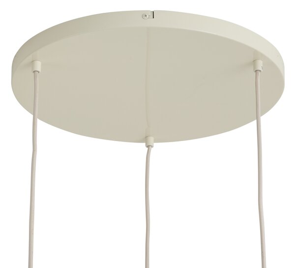 Lampada a sospensione retrò beige con paralume in metallo 3 luci - Ophelia