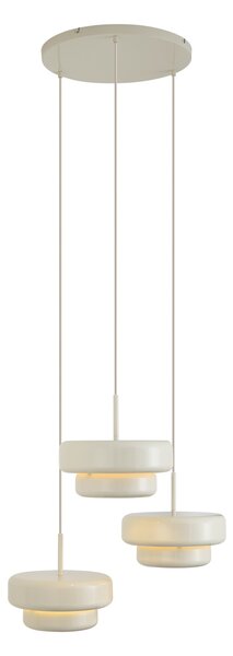 Lampada a sospensione retrò beige con paralume in metallo 3 luci - Ophelia