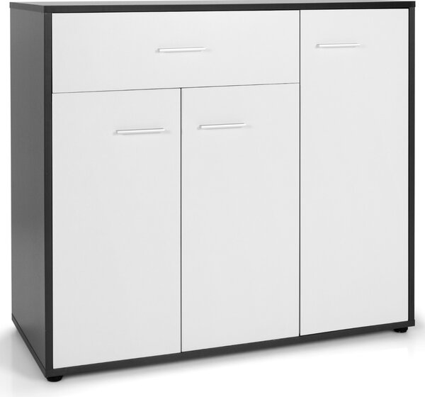 Costway Mobile credenza moderno con cassetto 3 ante ripiano regolabile, Armadietto per cucina sala da pranzo 88x40x80cm