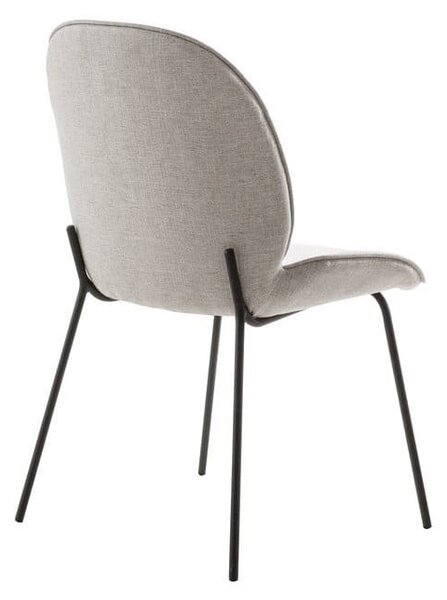 Sedia da pranzo grigia con base in metallo Hella - Canett