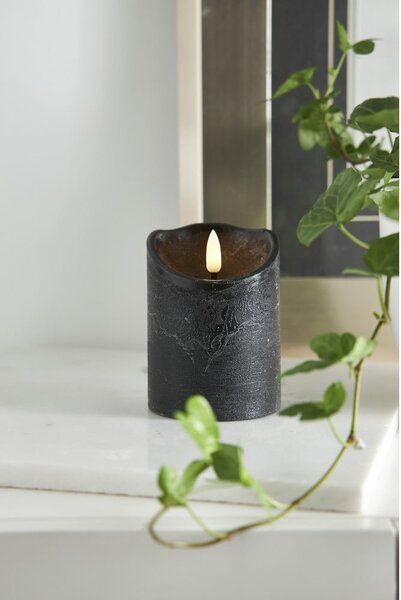 Candela LED in cera nera, altezza 10 cm Flamme Rustic - Star Trading