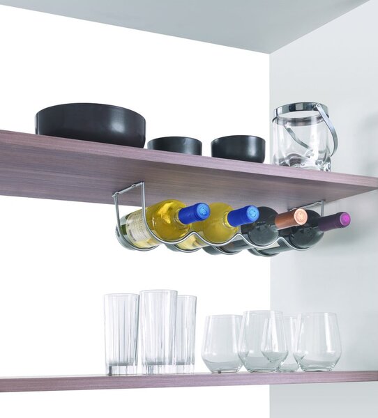 Portabottiglie da parete in metallo per 4 bottiglie My-Bottle - Metaltex