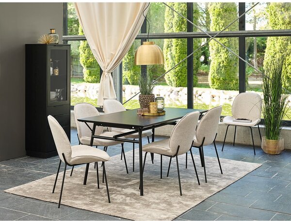 Sedia da pranzo grigia con base in metallo Hella - Canett
