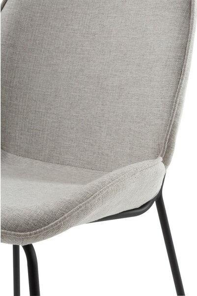 Sedia da pranzo grigia con base in metallo Hella - Canett
