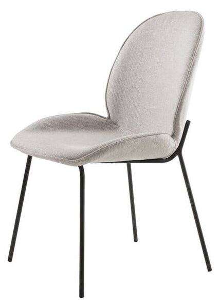 Sedia da pranzo grigia con base in metallo Hella - Canett