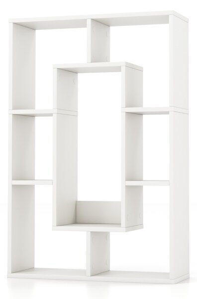Costway Libreria geometrica a 7 cubi, Moderna scaffale aperto da pavimento con dispositivo anti-ribaltamento per studio Bianco