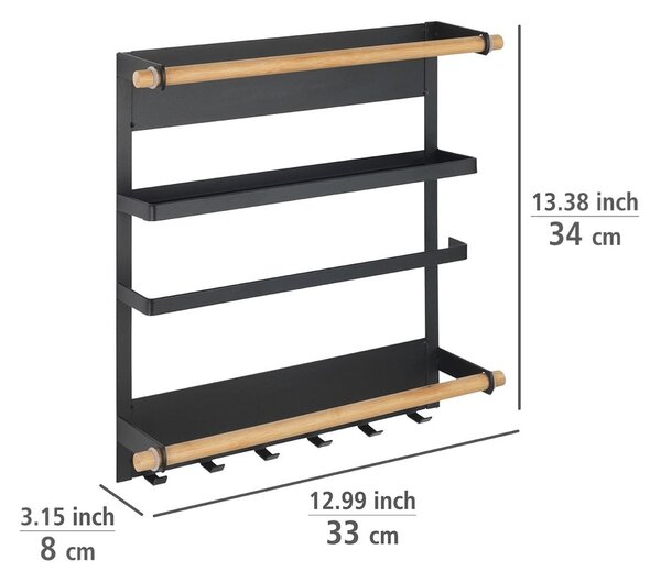 Organizzatore da parete nero per la cucina Magna - Wenko