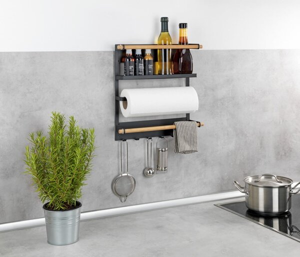 Organizzatore da parete nero per la cucina Magna - Wenko