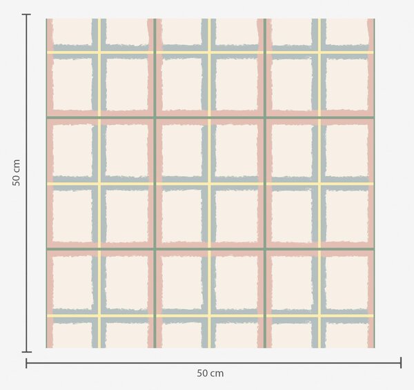 Carta da parati Motivo a quadretti con linee rosa, blu e gialle, Parati astratta classici, a01267v1 : Uwalls.it