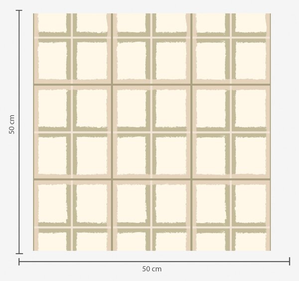 Carta da parati Motivo a quadretti chiari con linee beige e verde tenue, Parati astratta classici, a01267 : Uwalls.it