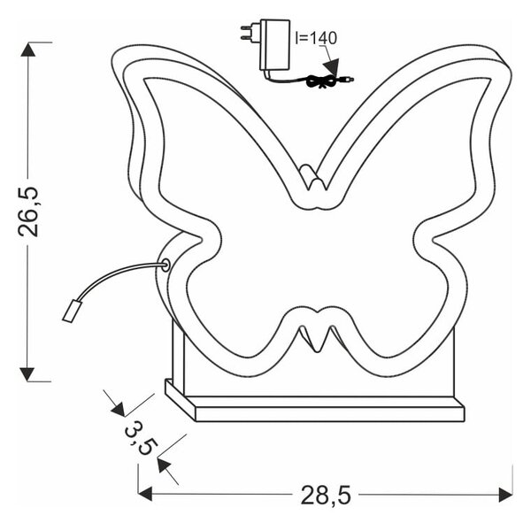 Lampada per bambini gialla Butterfly - Candellux Lighting