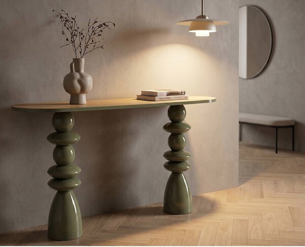 Tavolo consolle verde in metallo 45x150 cm Metal Console – Mauro Ferretti