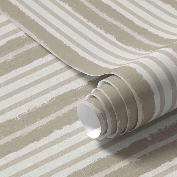 Carta da parati Righe verticali beige e grigio chiaro a trama, Parati geometrica classici, Parati geometrica a righe classici, a01268v3 : Uwalls.it