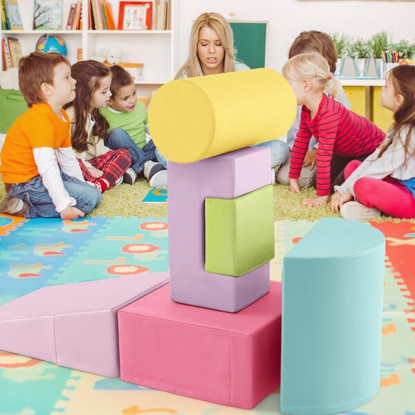 Costway Blocchi rampicanti in schiuma per bambini 1-3 anni, Blocchi rampicanti set rampicante indoor con rettangoli Viola