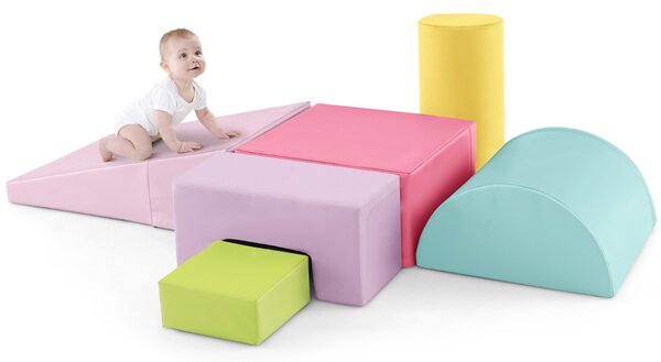 Costway Blocchi rampicanti in schiuma per bambini 1-3 anni, Blocchi rampicanti set rampicante indoor con rettangoli Viola