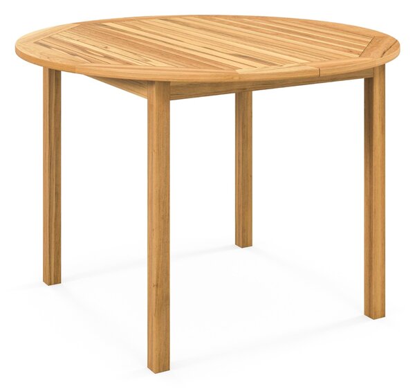 Costway Tavolo da pranzo rotondo per esterni in legno di acacia, Tavolo da pranzo per 4 persone per interni ed esterni 110x75cm