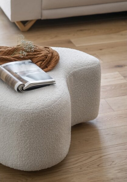 Sgabello in tessuto bouclé bianco Miuf - Miuform